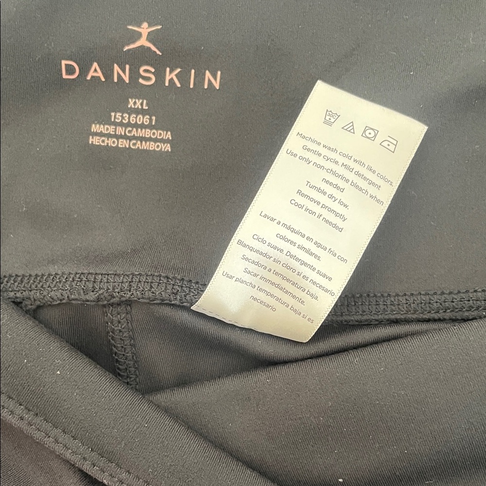Danskin Women's Ultra High Legging Tight with Pockets XXL. Black Salt / Z7 - Picture 8 of 8